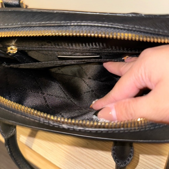 Michael Kors Black Saffiano Leather Ayden Medium Satchel Bag - Picture 4 of 14